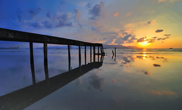 Malaysia Penang sunrise at jetty
